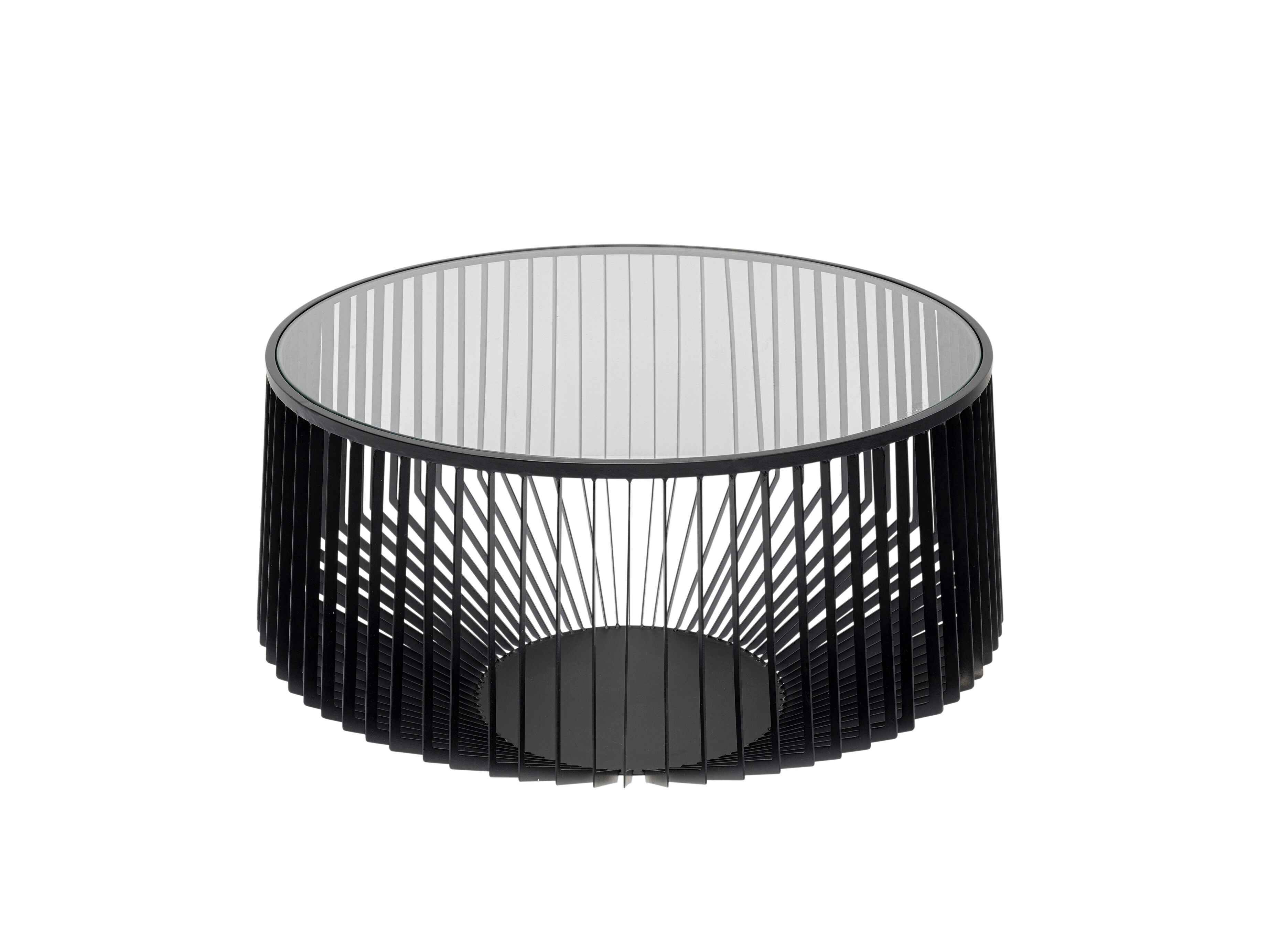 Круглый журнальный столик из стали и стекла KARE Design CORINNE ARCH-00124471