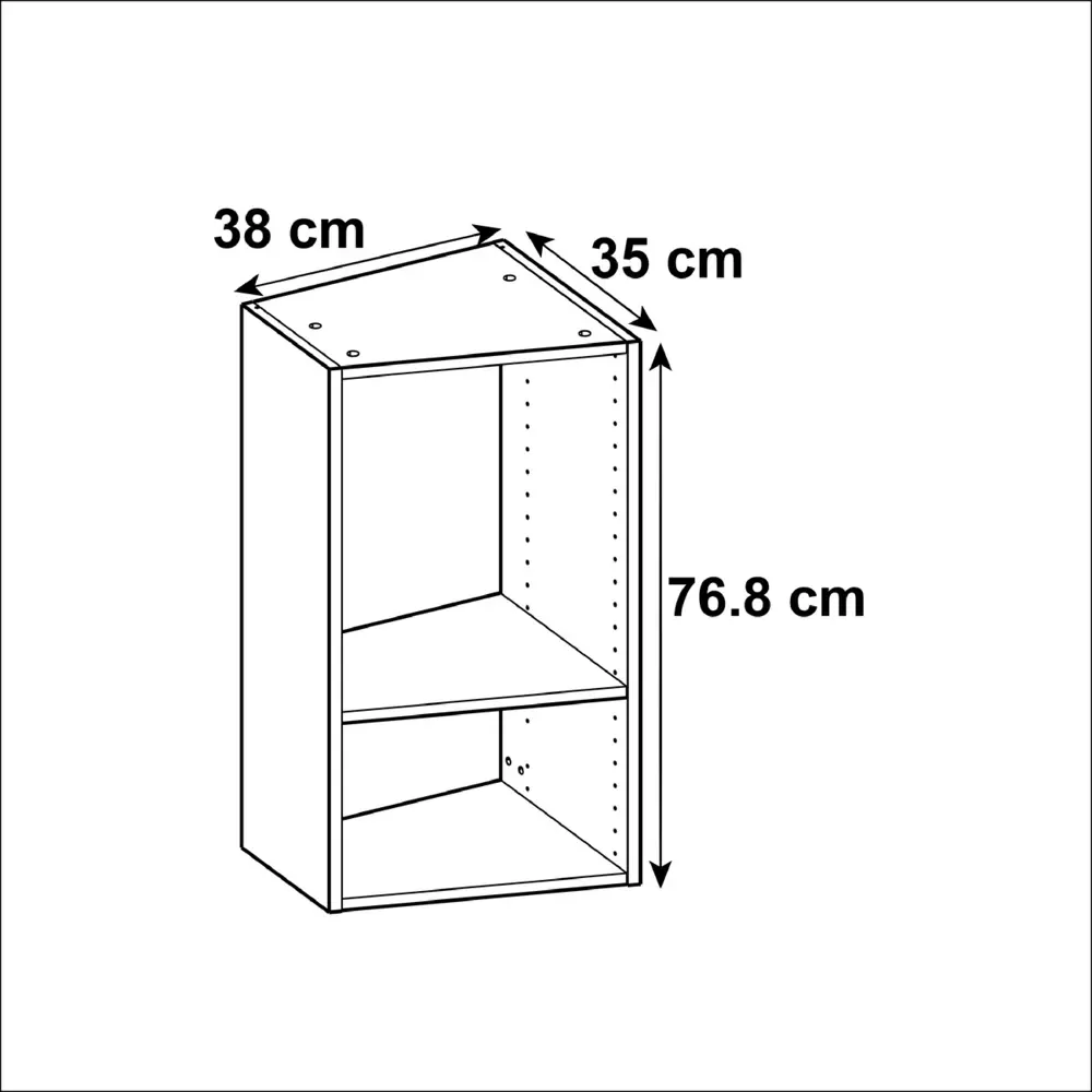 Каркас навесной скошенный Delinia ID 38x76.8x35 см, ЛДСП, цвет белый 82000320 STLM-2170362  - Вид №1