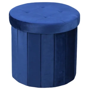 Пуф складной с нишей ø 38 см цвет синий