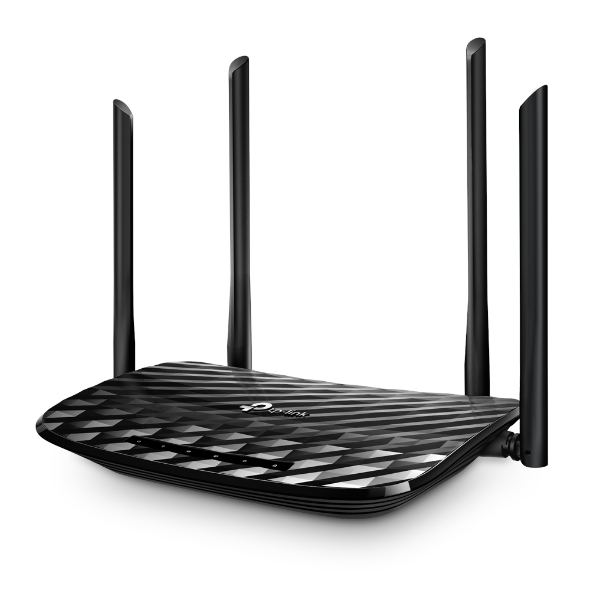 Archer A6 Ac1350 dual band wireless gigabit router, 5 gigabit ports, 4 fixed antennas TP-Link Santreyd  - Вид №1