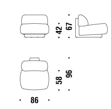 Съемное кресло из ткани MOROSO Gogan ARCH-00075460 - Вид №2