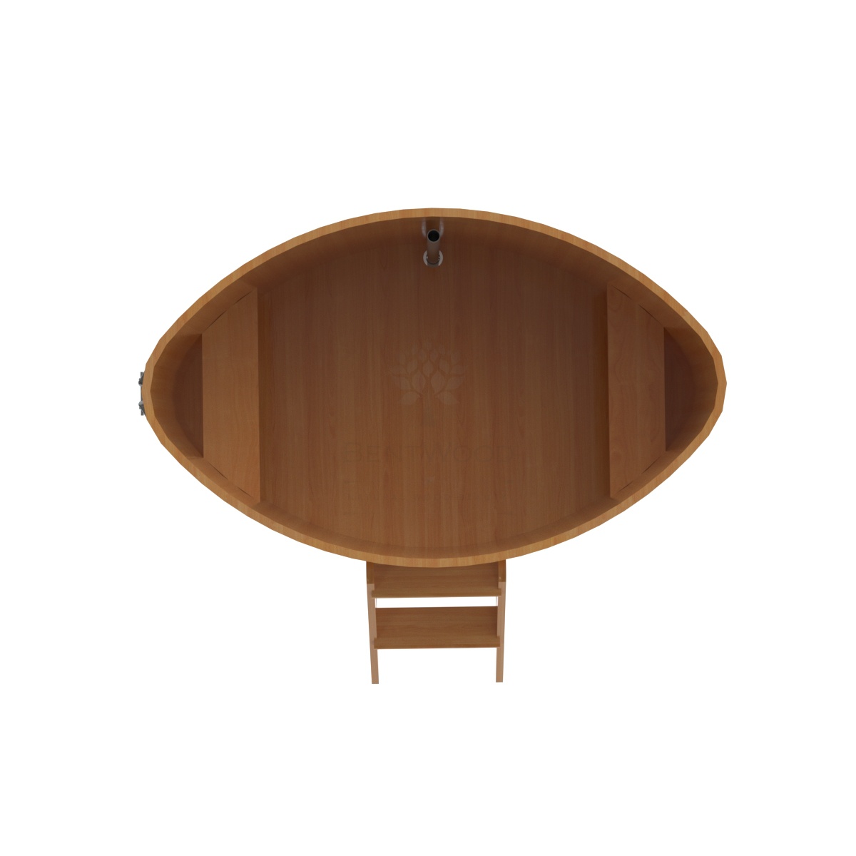 1178 Купель овальная из лиственницы 1,08х1,75х1,1 натуральная премиум Alyarus  - Вид №4