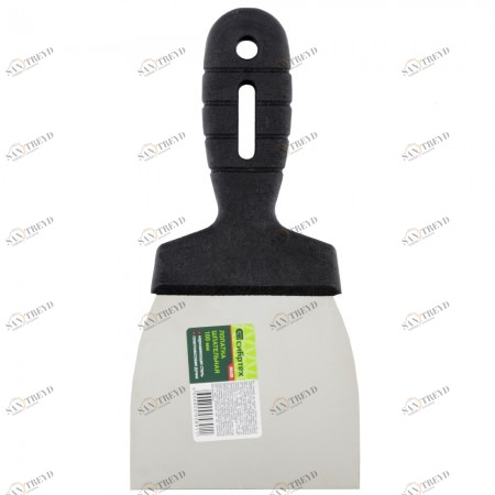 Шпатель фасадный из нержавеющей стали 100мм с пластмассовой ручкой СИБРТЕХ 12323