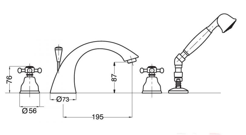 Смеситель MIGLIORE Lady ML.LAD-981.CRDO для ванны/душа - хром/золото  - Вид №3