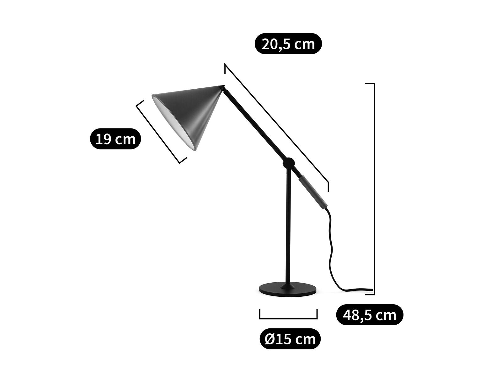 Металлическая светодиодная настольная лампа AMPM Moke ARCH-00050138 - Вид №9