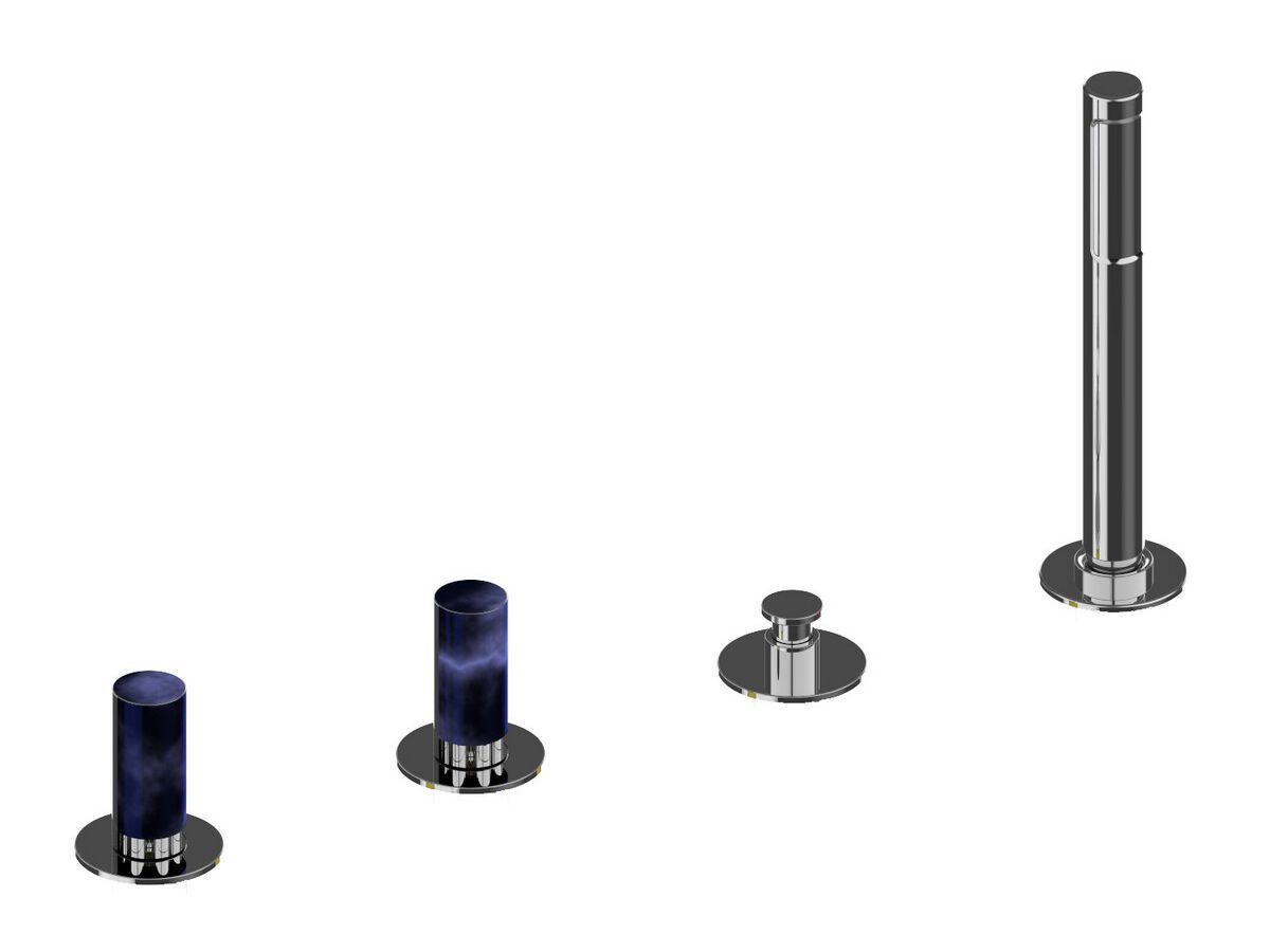 Смеситель для ванны с 4 отверстиями и ручным душем Rubinetterie Frattini Pepe XL ARCH-00026690