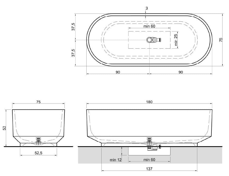 Овальная ванна в центре комнаты в Cristalmood® Antoniolupi Borghi ARCH-00086899 - Вид №13