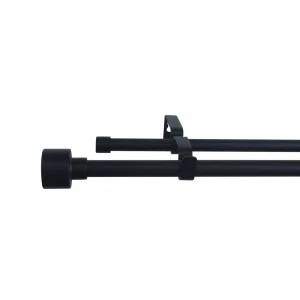 Настенный карниз раздвижной двухрядный Duplo d16/19 мм 160-300 см металл цвет черный 89440692 STLM-2174447