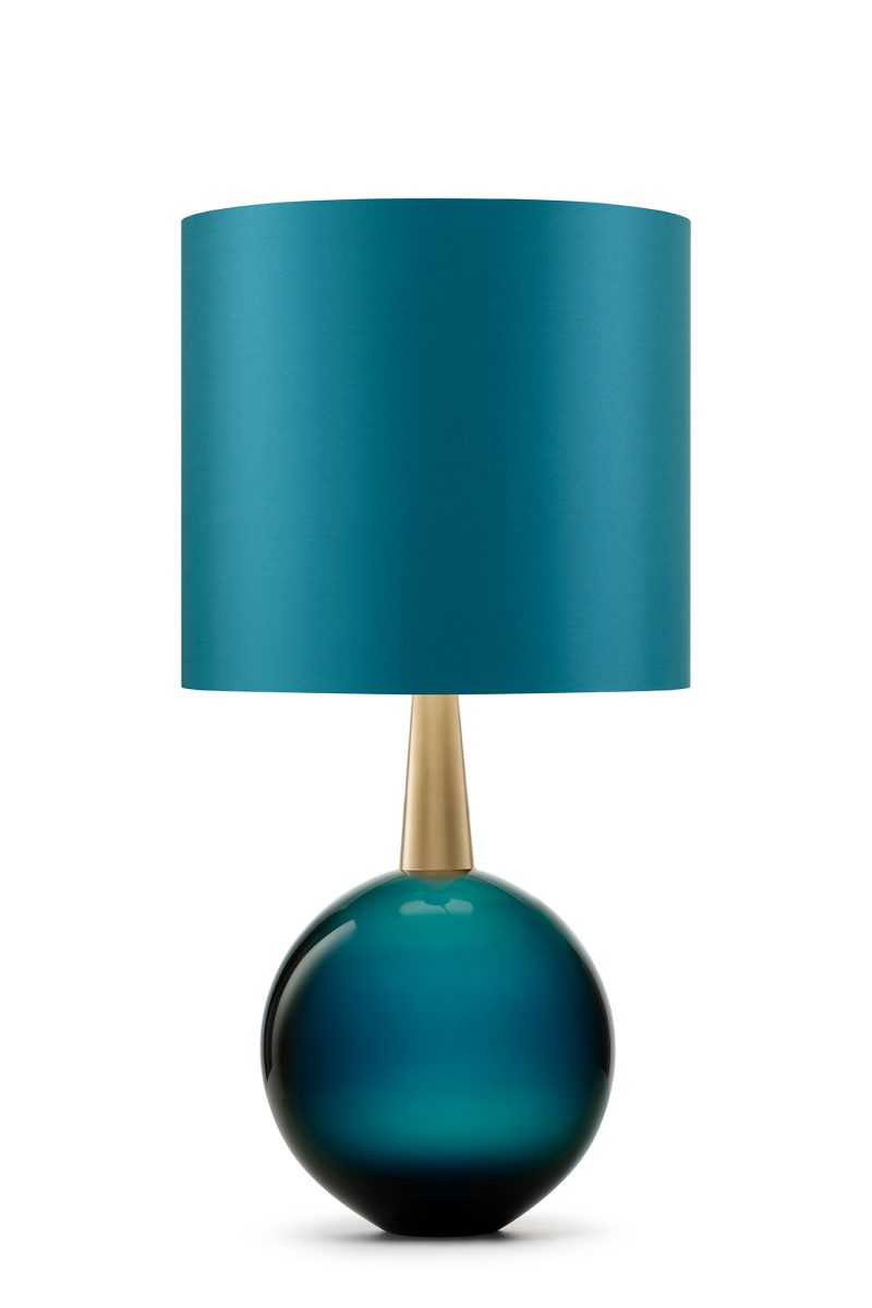 Azure with Brass Collar | GLB79 Настольная лампа H: 66 cm W: 33 cm Porta Romana Santreyd Azure with Brass Collar ~ GLB79