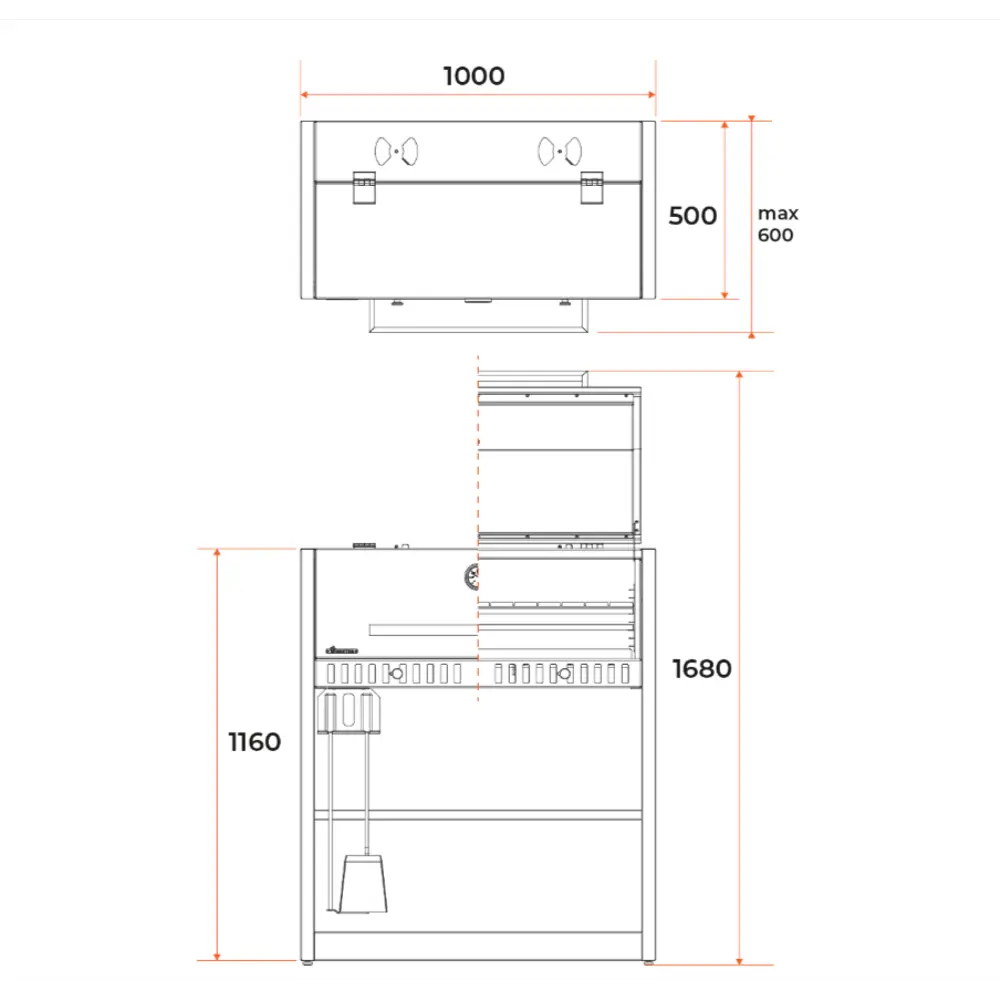 Гриль Gratar Expert EGR 1000 2 мм 116x100x50 см 89358375 STLM-2175049  - Вид №5