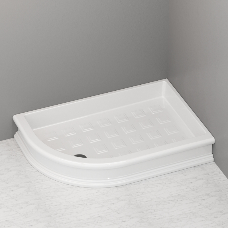 133301 Душевой поддон четверть круга 80x120 SX цвет Белая глазурь Kerasan RETRO Италия 