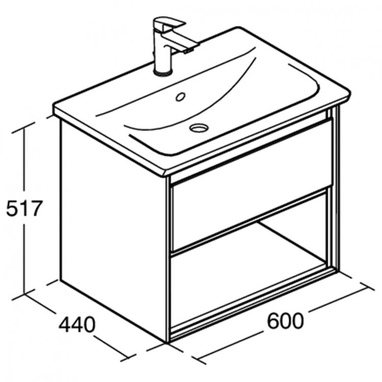 E0826B2 Тумба для раковины 60 см Ideal Standard CONNECT AIR - Вид №5
