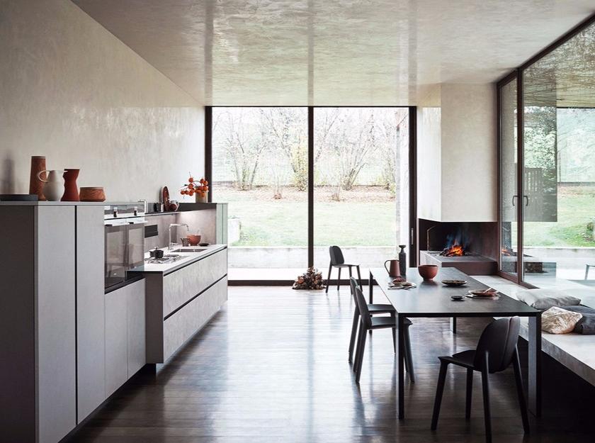 Cesar Линейная модульная кухня без ручек из меламина Maxima 2.2 sun-id-1447303 - Вид №1