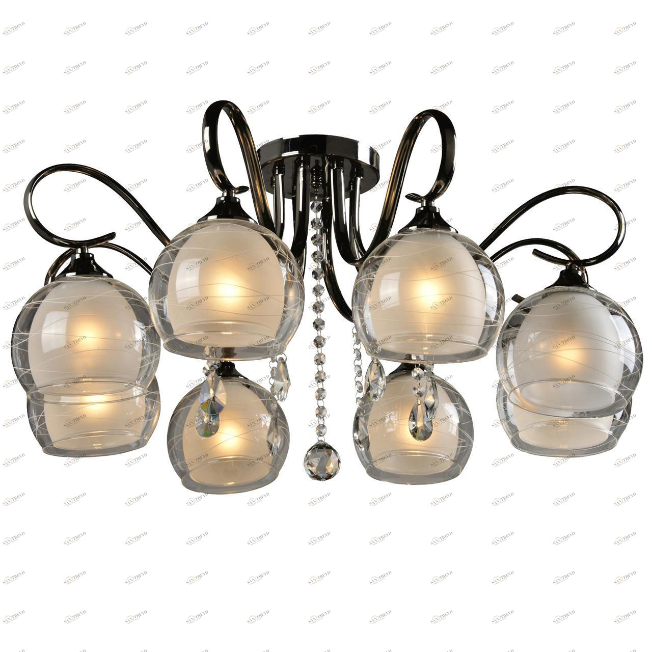 Потолочная люстра IDLamp Merinella 877/8PF-Darkchrome IDLAMP MERINELLA 182907 
