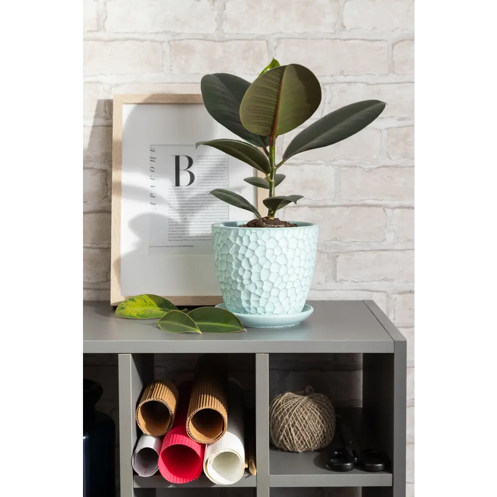 Горшок Santreyd «Манго» бирюзовый бетонный с поддоном 82113272 STLM-0019380 - Вид №2