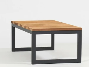 Sachi Низкий прямоугольный журнальный столик из алюминия и дерева Spikes