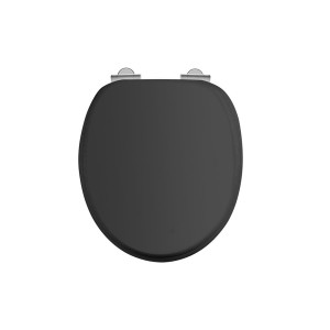 Burlington Матовое черное сиденье Soft Close с хромированными ручками S48 A51 CHR