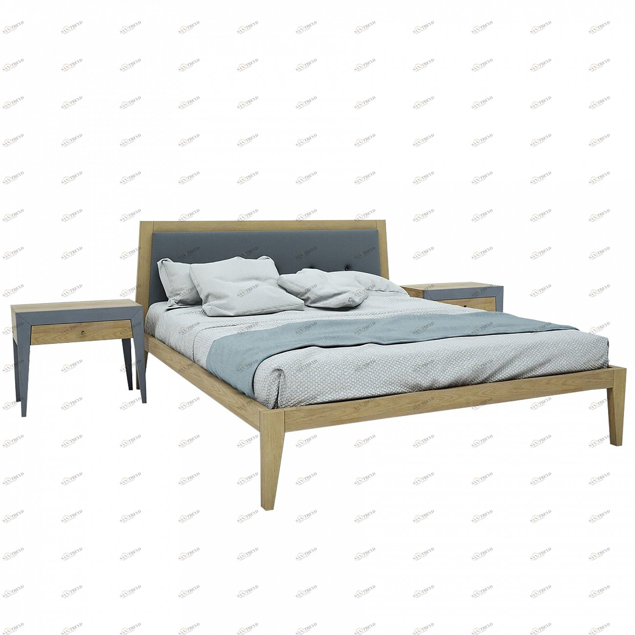 Кровать полутораспальная 140x200 светло-коричневая Fly new BRAGIN DESIGN ДИЗАЙНЕРСКИЕ 256408 Бежевый 