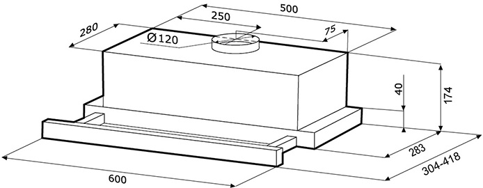 1273971 Вытяжка телескопическая KRONA KAMILLA 6002DNWH белый/белый STDN-0012060 - Вид №12