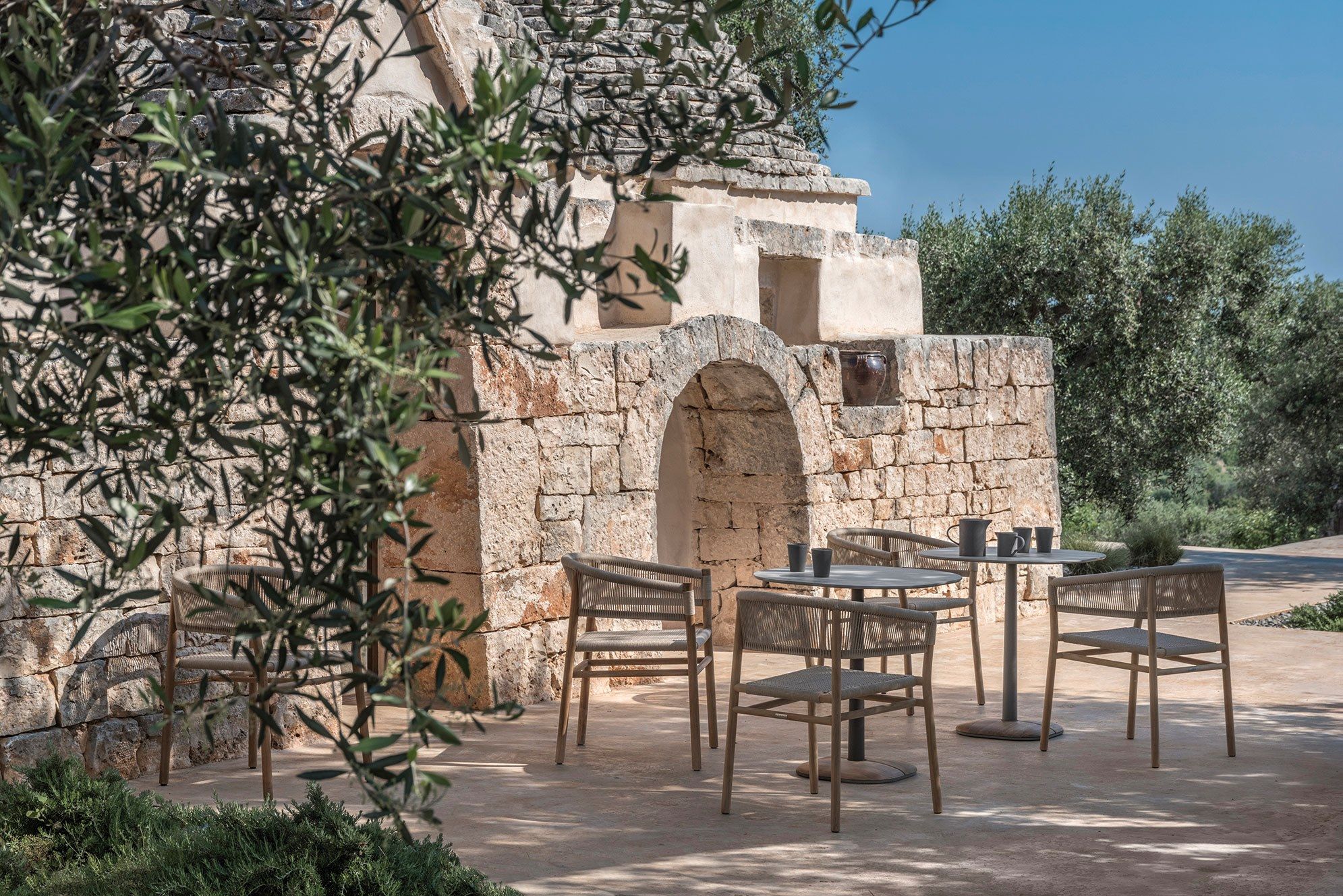 Штабелируемый садовый стул из тика и веревки Ethimo ARCH-00103677 - Вид №3