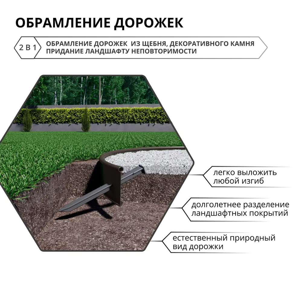 Бордюрная лента Gidrolica 1000 см h15 см цвет черный Santreyd STLM-2063587 - Вид №4