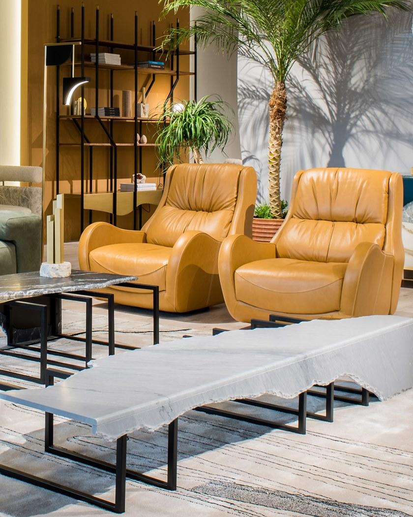 Greenapple Поворотное кожаное кресло с подлокотниками Perfect raw G702697  - Вид №6