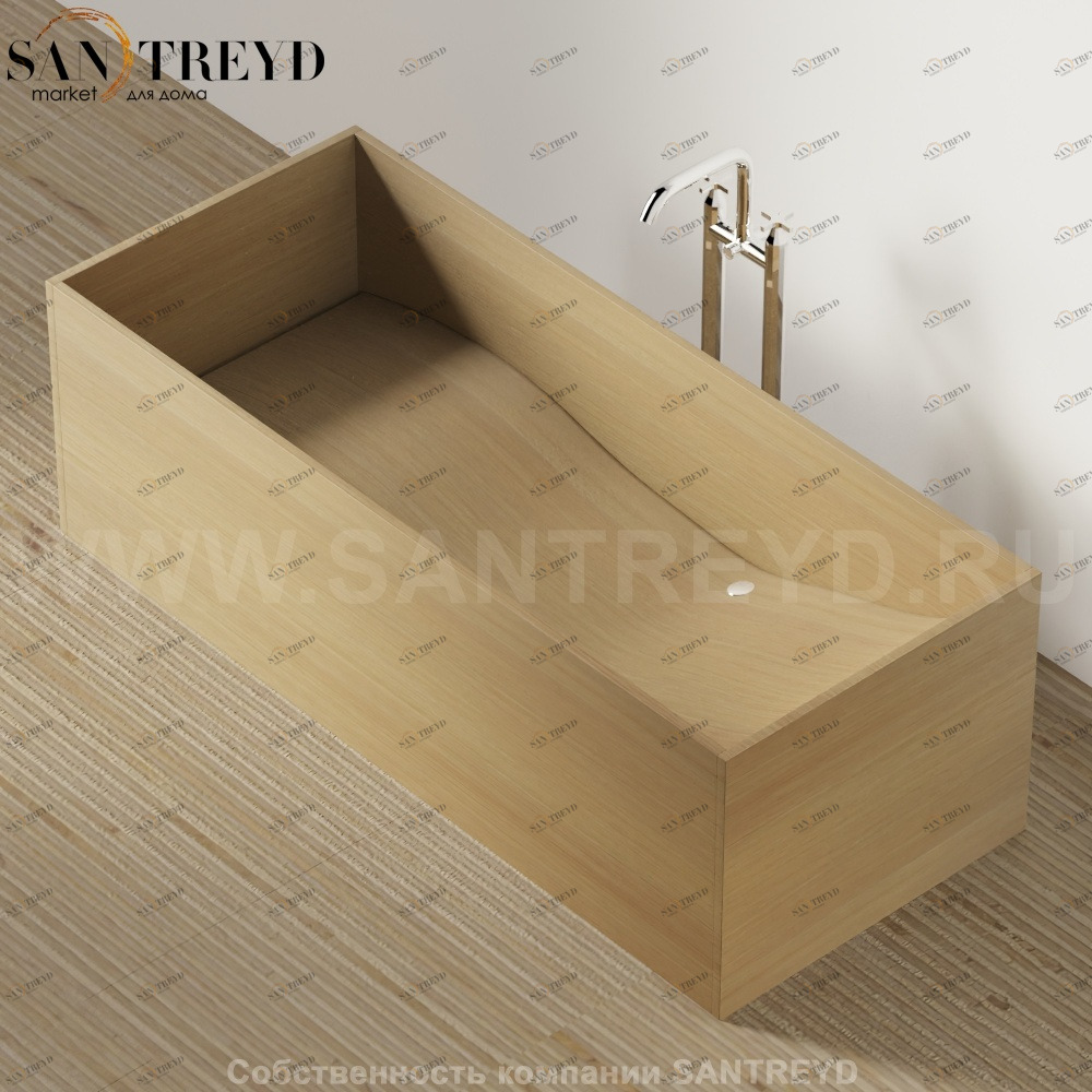 Ванна свободностоящая WOODLINE натуральный дуб Agape AVAS0900RT