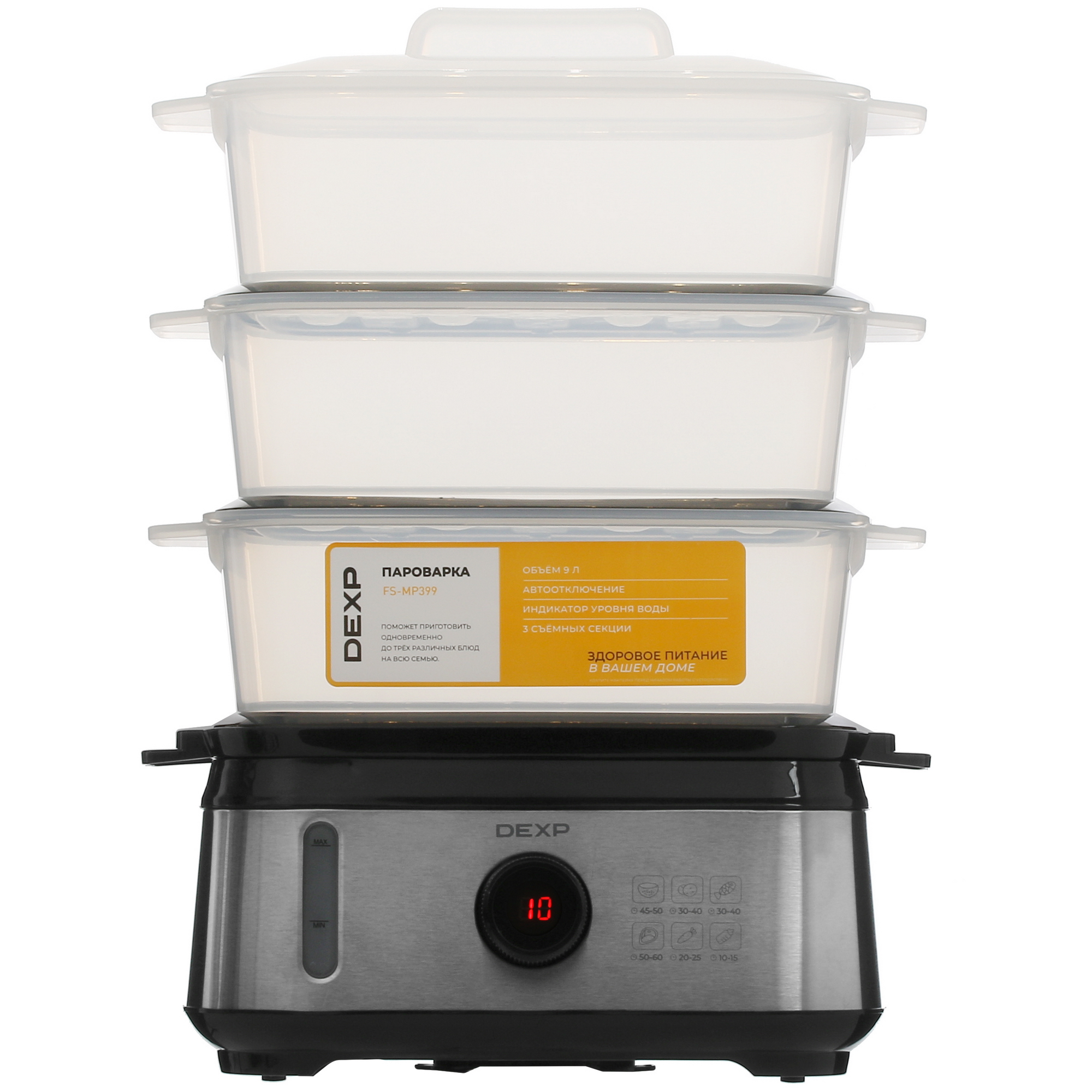 5405145 Пароварка DEXP FS-MP399 серебристый STDN-0118403 - Вид №1