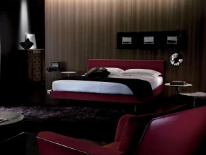 i 4 Mariani Двуспальная кровать с обивкой из кожи с мягким изголовьем Brera