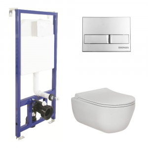 047213 Подвесной унитаз настенный Хромированный BERGES  Турция