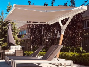 Зонтик с боковым полюсом с ручным или моторным открытием