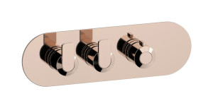Внешняя часть термостата 2-ходовая, круглая пластина, горизонтальная, ручка С-67 WE ARE IB eua222rsnc6 Rose Gold Aqua