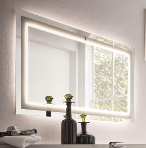 FSB 451203(898/311) Puris Urban Lof, зеркало с LED подсветкой и диммером 1200 мм, цвет белое стекло