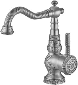 Смеситель ZorG Antic A 309U-SL для раковины, серебро