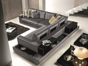 Бархатный угловой диван