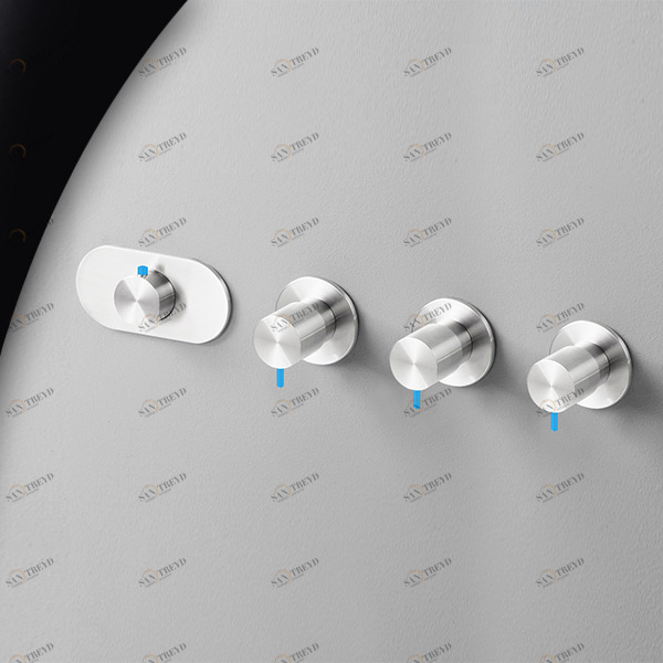 Термостат для душа глянцевая сталь с синей ручкой Toki Radomonte TKI56LCIL26