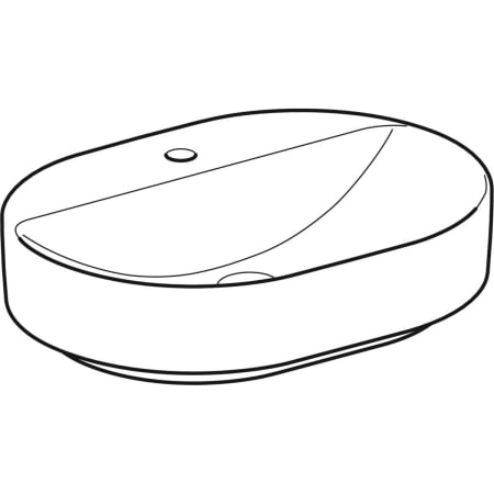 500.775.01.2 Накладная раковина Geberit VariForm эллиптической формы, с полкой для отверстия под смеситель Geberit  - Вид №10