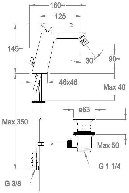 Fir Italia Смеситель для биде, однорычажный, настольный Dynamica 88 8825265 - Вид №1