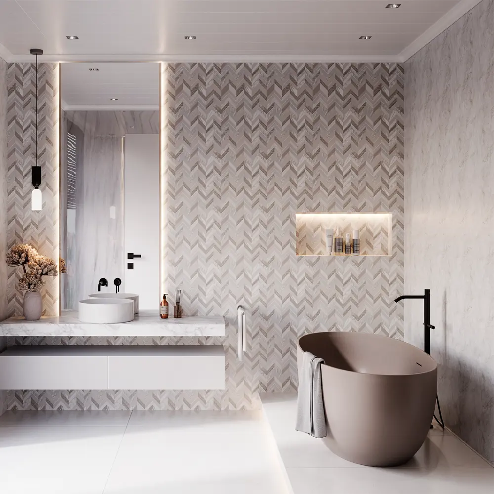 Панель ПВХ Твид разноцветный 2700x375x8 мм VENTA STLM-2013042 - Вид №2