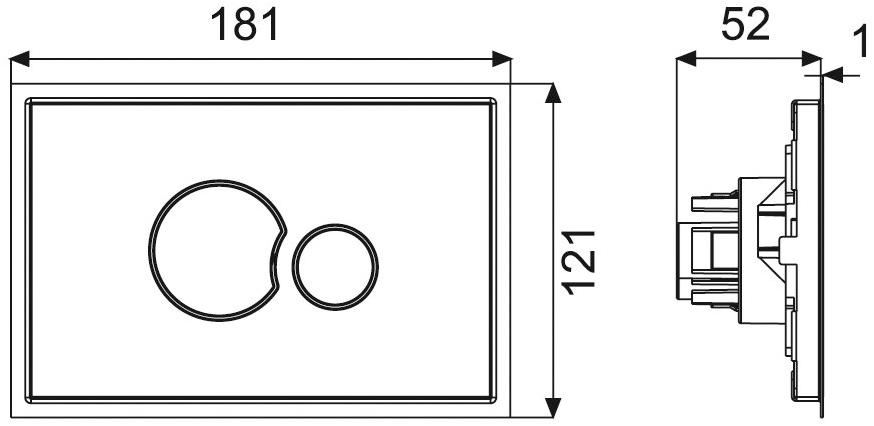 Redi Панель смыва для унитаза из дерева Nicoll P2lq706 - Вид №1