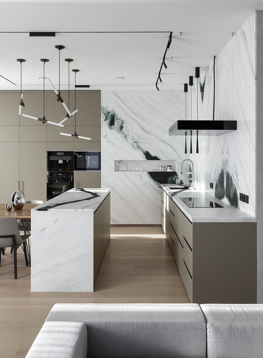 Кухня с трех сторон с островом и соседним столом TM Italia Cucine ARCH-00038339 - Вид №8