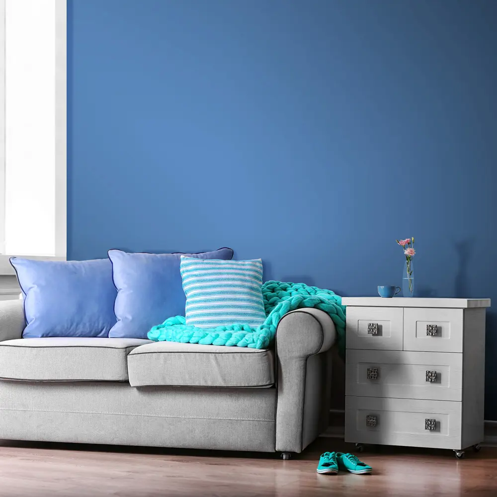 Обои на флизелиновой основе Inspire с эффектом окрашенных стен голубые 0.53х10 м эффект окрашенных стен STLM-2126897 - Вид №2