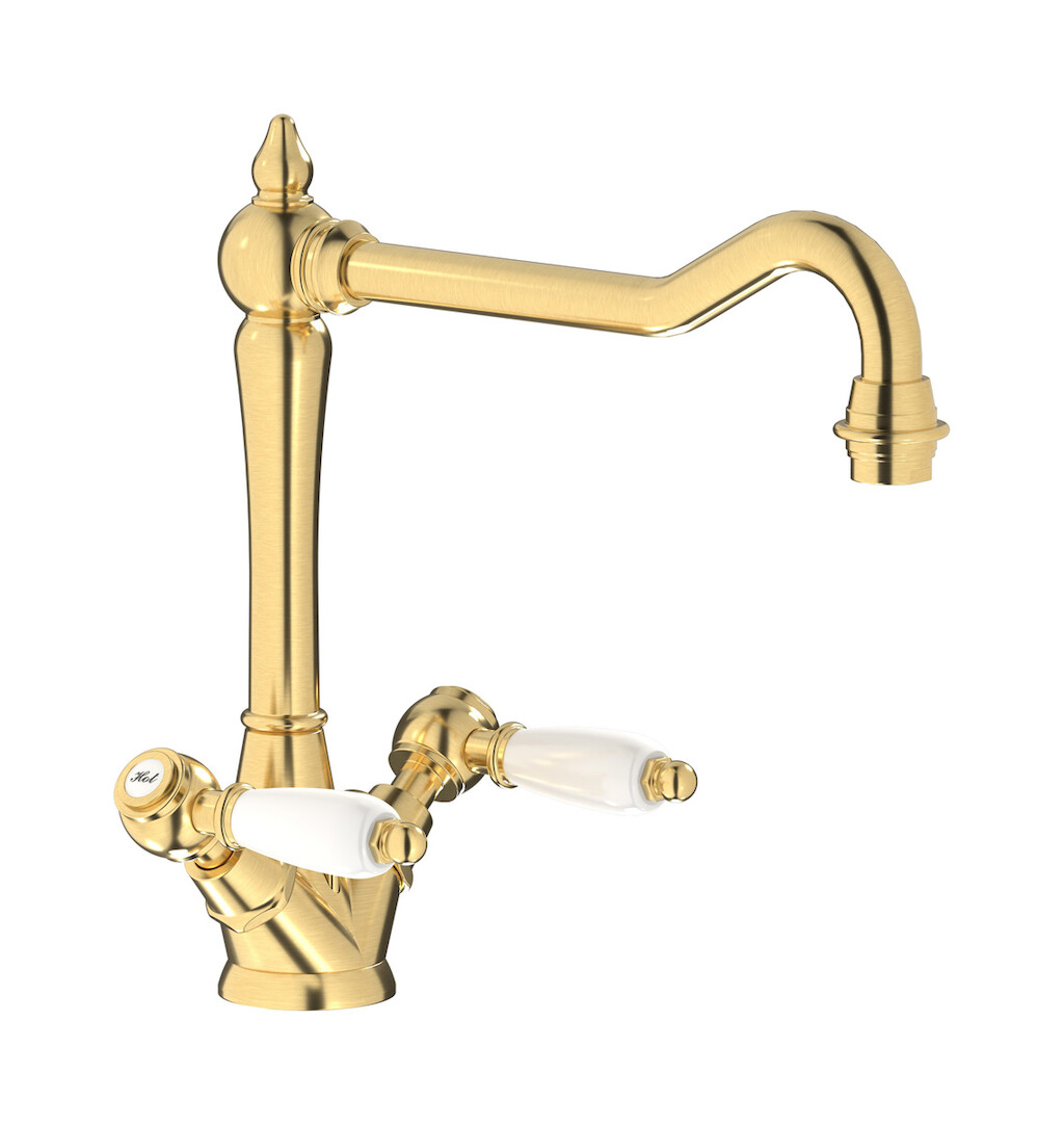 Смеситель для кухни с 2 ручками WE ARE IB hl371os_2 Brushed Gold Kitchen