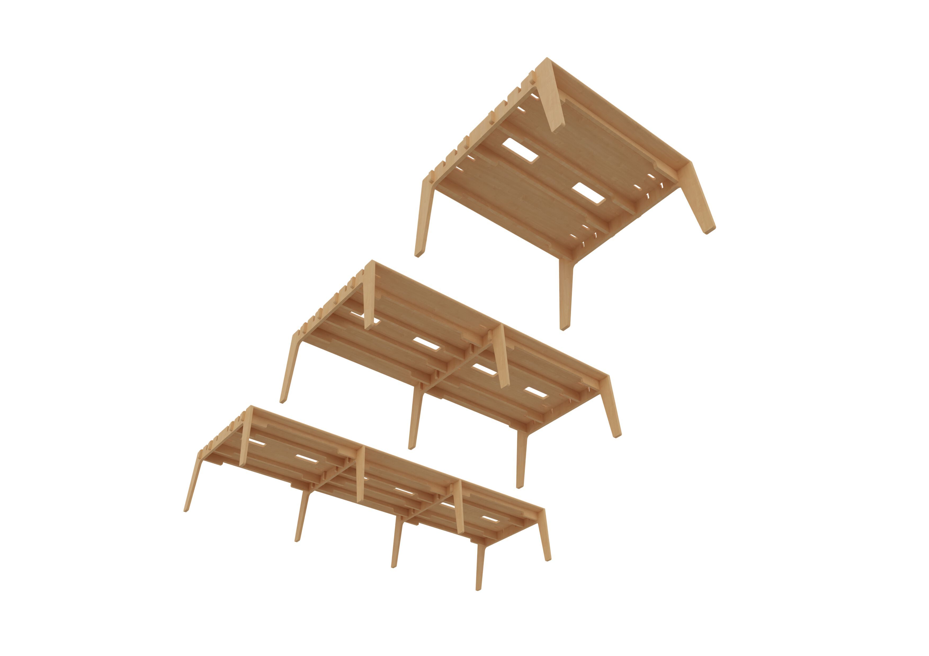 Секционный стол из тополя CUF Milano INTERLOCKING SYSTEM ARCH-00080346 - Вид №5