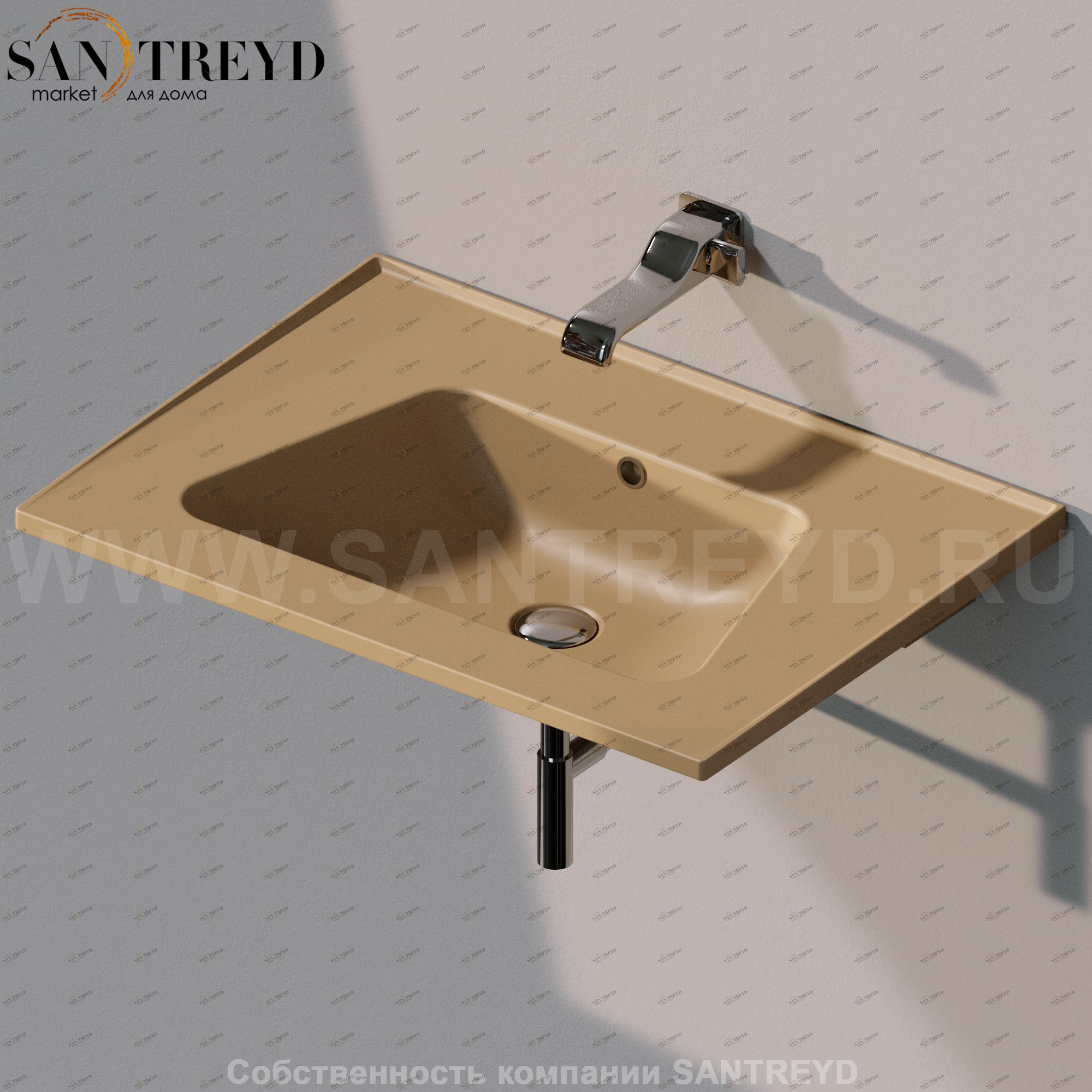 BM70L9004 Подвесная раковина настенная прямоугольная Ceramica Flaminia Bloom