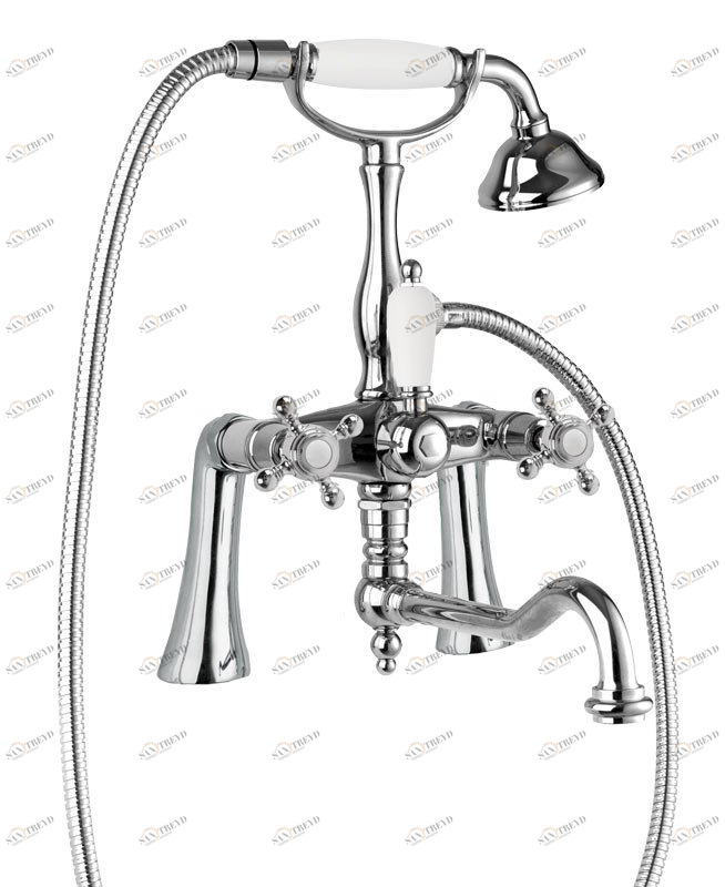 Смеситель на борт ванны с ручным душем, шлангом 150 см CEZARES GOLF-PBV2-01-Bi