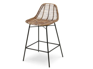 Высокий стул из ротанга со спинкой