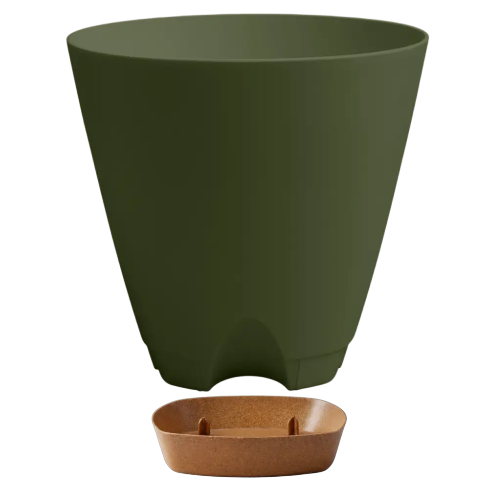 Горшок для цветов Ingreen Wood Ø14 h13 см v1.35 л пластик тайга STLM-2039423 - Вид №1