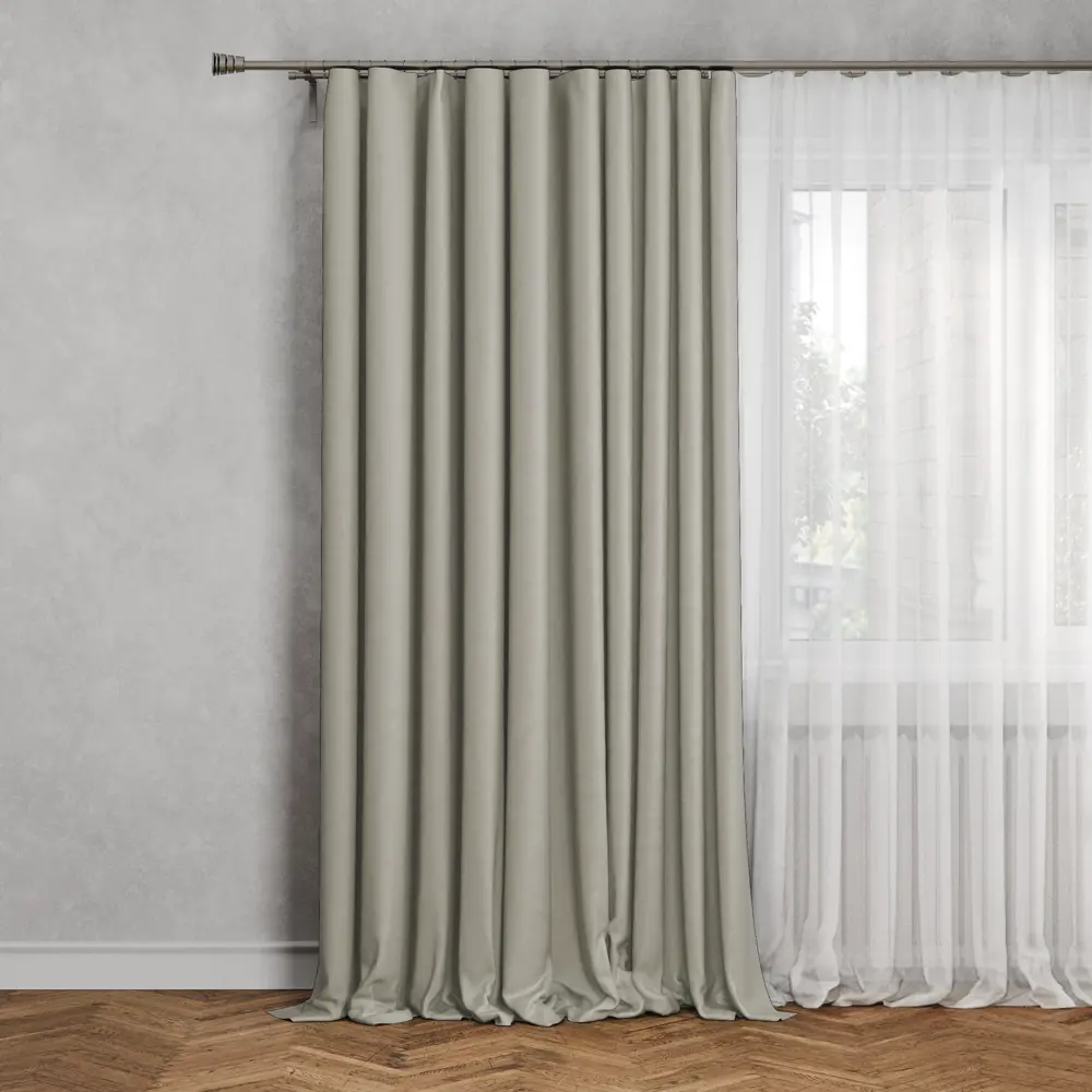 INSPIRE Sely - штора на ленте с экосертификатом, бежевая 200×280 см 83367838 STLM-0040575