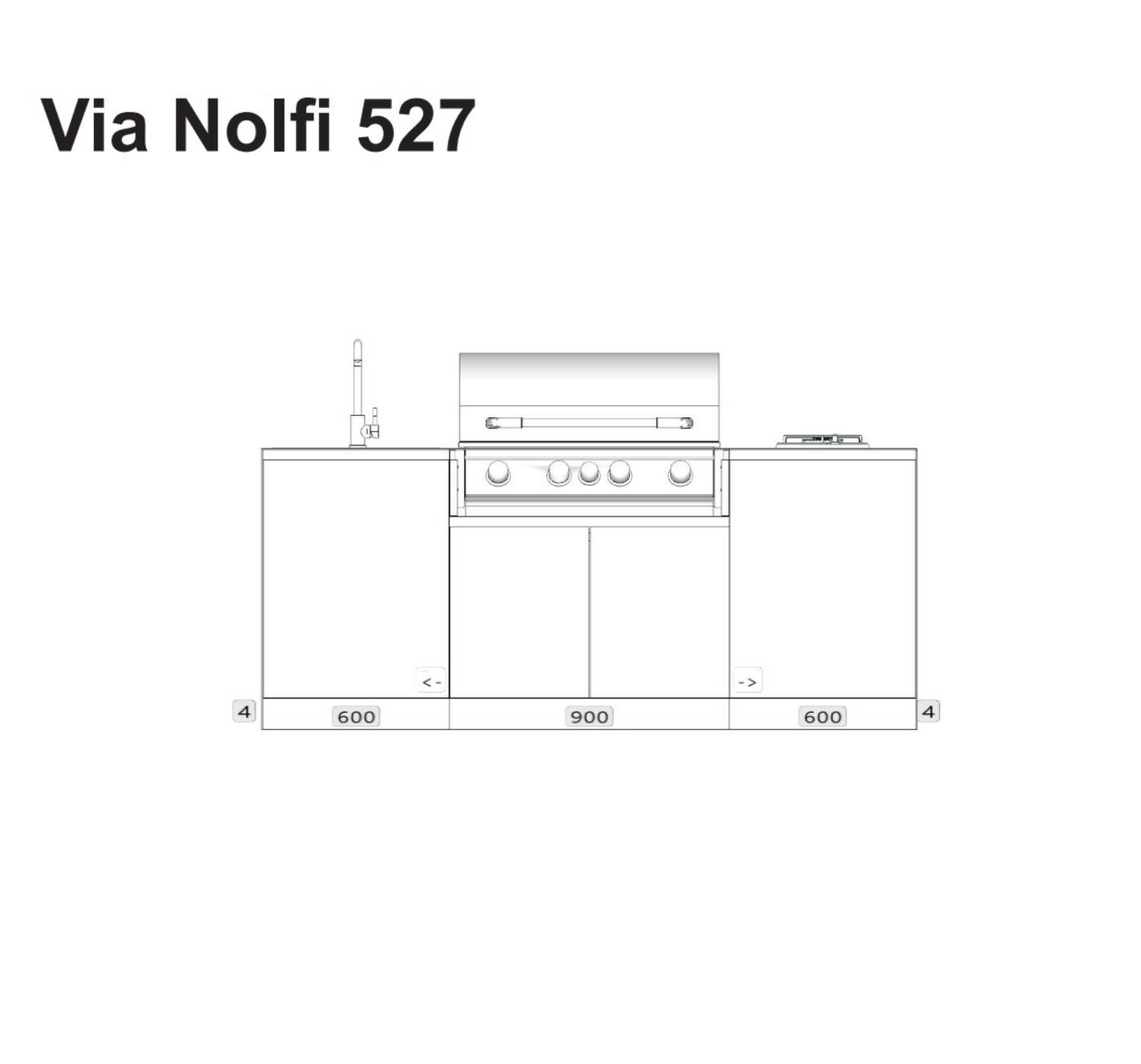 Газовая плита из нержавеющей стали с барбекю OF outdoorkitchens Via Nolfi ARCH-00143184 - Вид №3